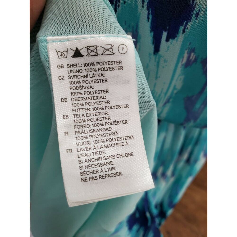 H&M Women's Multicolor 100% Polyester Scoop Neck Sleevelesss Knee Length Dress 6 - Picture 9 of 11